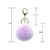 8cm fausse fourrure de lapin Pom Pom porte-clés peluche pelucheux boule accessoire pour vêtements, sacs, bagages décor (multicolore)