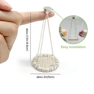 Pont suspendu en corde pour araignées sauteuses, en coton naturel, fait main, fixation magnétique, accessoires pour terrarium <span class=keywords><strong>de</strong></span> reptiles et tarantules - Product Image 3