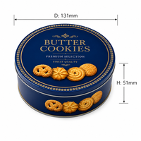 Boîte en métal ronde personnalisée 131x51mm pour biscuits, emballage alimentaire de qualité supérieure avec impression offset pour coffrets cadeaux de luxe