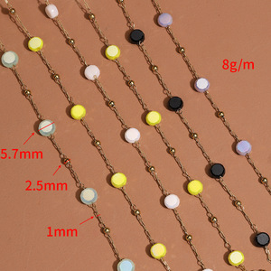 Chaîne en acier inoxydable plaqué or 18 carats PVD avec perles de cristal facettées au mètre pour la fabrication de bijoux - Product Image 3