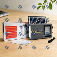 Ktf-1480 Güneş Enerjili Şarj Edilebilir 3 İnç Kablosuz Taşınabilir TF USB FM AM SW Radyo MP3 Çalar El Feneri Parti ve Dış Mekan Kullanımı İçin