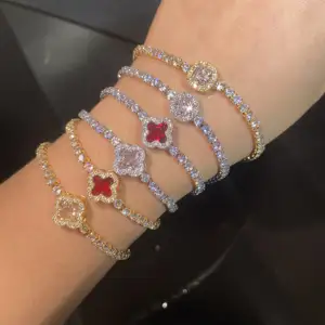 Nova moda alta qualidade senhoras jóias embutidos zircônia fecho design completo diamante pulseira