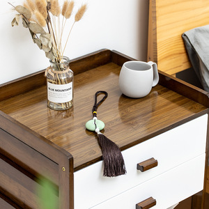 Simple Bedside <b>Table</b> <b>Bamboo</b> Wood Mobile Storage Cabinet With Drawer For Bedroom Nightstand - Product Image 3