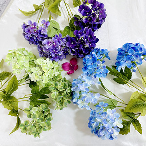 Fleurs artificielles Meiyu Craft, hydrangea à 2 têtes, fleur en soie, décoration de table, décoration de mariage, décoration de la maison - Product Image 3