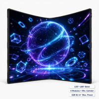 Mur vidéo LED flexible créatif FFP2.5, forme cylindrique, sphérique, annulaire, pour musée, scène, exposition, design, directement de l'usine, 600CD