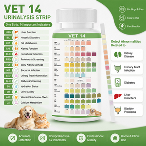 Offre Spéciale : Bandelettes Réactives VET-14 pour l'<span class=keywords><strong>Analyse</strong></span> <span class=keywords><strong>Urinaire</strong></span> – Tests d'<span class=keywords><strong>Analyse</strong></span> d'Urine pour Chiens et Chats – Bandelettes de Diagnostic - Product Image 2