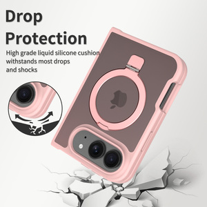 Étui de téléphone magnétique souple translucide rose tendance pour femmes et filles avec support, coque de téléphone personnalisée de haute qualité pour <span class=keywords><strong>iPhone</strong></span> 18 Fold - Product Image 4
