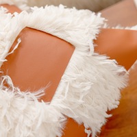 Kreative Orange PU Leder quadratische Kissen bezug Tier feder Weben dekorative Kunstleder Kissen bezug für Home Hotel Sofas