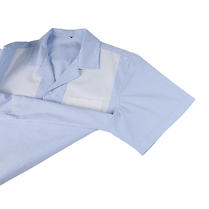 Camicie a <span class=keywords><strong>maniche</strong></span> <span class=keywords><strong>corte</strong></span> a strisce larghe da uomo con Logo personalizzato - Product Image 4