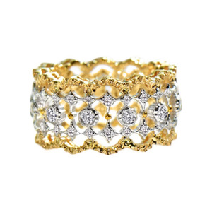 Elegante anello cavo bicolore per donna, gioielli di moda in stile francese vintage - Product Image 5