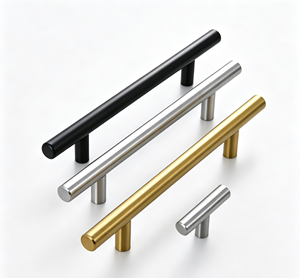 Poignée de tirage en forme de T en acier inoxydable SS201.304 pour portes d'armoires, tiroirs et portes de placards - Product Image 1