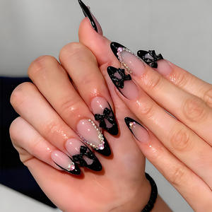 Uñas <span class=keywords><strong>Postizas</strong></span> de Acrílico de Alta Calidad, 24 Piezas, Uñas Francesas de Lujo, Marca Privada, Caja de Empaque para Vendedores - Product Image 2