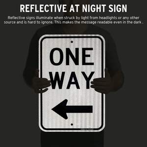 Tablero de señal de flecha de color base Blanco de 12*18 pulgadas. Material aluminio. Impermeable y resistente a los rayos UV. - Product Image 5