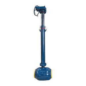 Vanne à boisseau sphérique fixe entièrement soudée à encastrer directement avec tige d'expansion Q367HF-16/25C, peinture anticorrosion à vis sans fin monopolaire - Product Image 1
