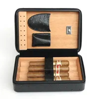 Personalized Crazy Horse Leather Cigar Case Travel Cigar Box 