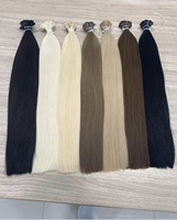 Extensions de cheveux 100% naturels, Double épaisseur, 12a, 100 grammes, vierges, blondes 613, kératine, pré-collées, pointes plates et fines
