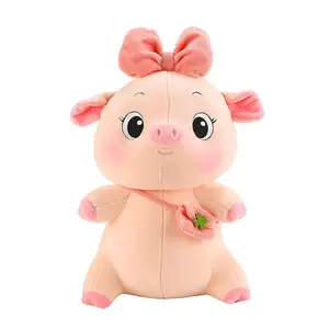 25cm 35cm 45cm Baby Pig Plush Toy Master Pig Stuffed Couple Doll Toys with Small bag Children Gift Insect Material Origin Type
