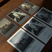 Cetakan Seni Minimalis Hitam Putih Kartu Pos Foto Kustom Seni Garis Pemandangan Kota Kertas Katun Suvenir Retro Cetak Letterpress MOQ Rendah