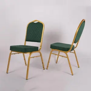 Sedie impilabili per banchetti in metallo per hotel per matrimoni a buon mercato usate all'ingrosso in tessuto in vendita