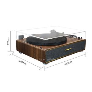 Reproductor de discos de vinilo de <span class=keywords><strong>tocadiscos</strong></span> de 3 velocidades con sonido de alta calidad hecho en madera maciza con altavoz - Product Image 5