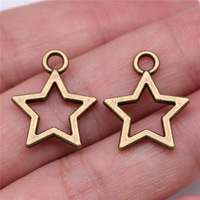 Pendentif étoile à cadre ouvert 18x21mm en alliage de zinc, ton argenté, pour cadeau de baby shower ou accent de décoration