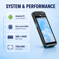 Built-in UHF RFID Handheld PDA Reader Android Device With 2D Barcode Scanner for Asset Tracking and Inventory Management