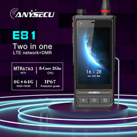 Anysecu E81 4G POC Android 9 Radio 4+64GB 4.0 Pouces IP68 Étanche Robuste Smartphone Durci 4W DMR Analogique UHF Talkie-Walkie