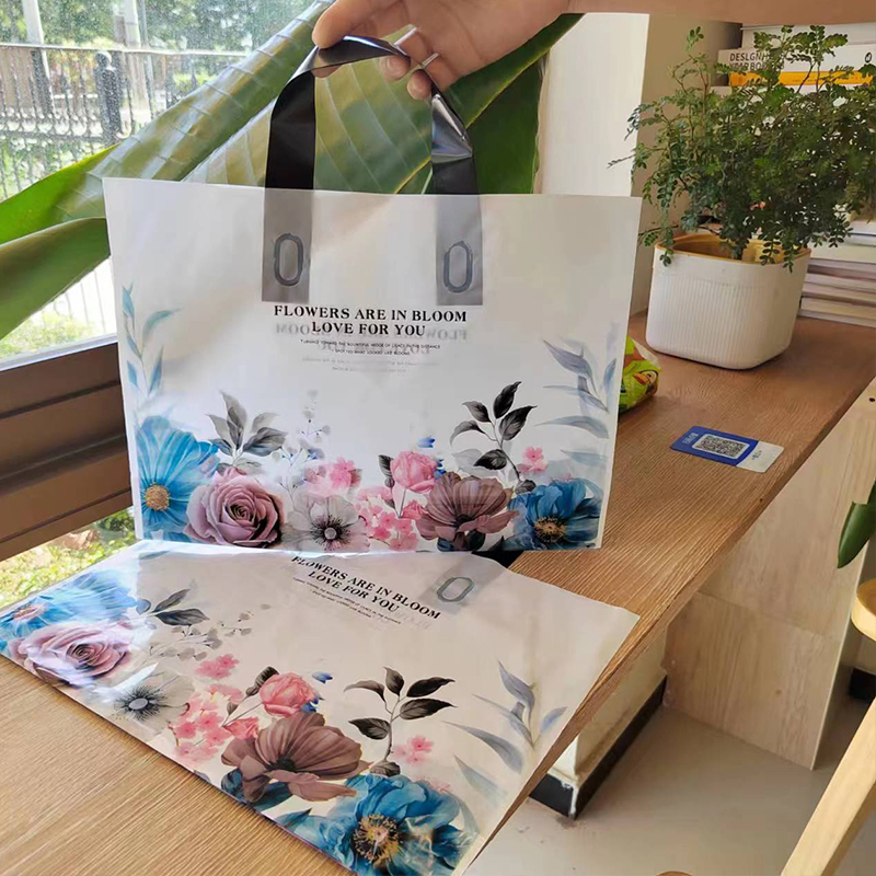 Custom logo Flower Printed Plastic Portable