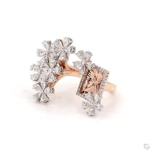 Designer Gold <b>Diamond</b> <b>Ring</b> for Women Premium Fine Jewelry Sparkling Engagement Wedding Fashion Daily Wear Gift - Product Image 2