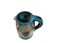 Harga pabrik ketel air listrik dasar rotasi 360 derajat 1,2l 1,8l ketel kaca dengan cahaya biru LED