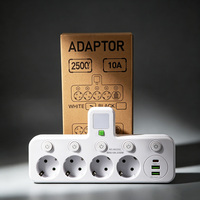 Adaptateur de prise EU, prise murale sans fil, 4 prises AC, port USB, prise de courant avec interrupteur indépendant et veilleuse