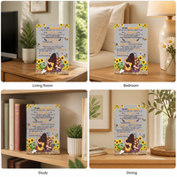 Plaque de remerciement personnalisée en acrylique transparent avec base en bois, motif tournesol pour grand-mère, décoration d'intérieur