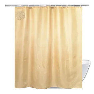 Home Goods Classy Gold Polyester Fabric Dobby Shower Curtain