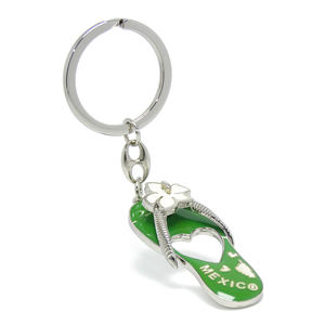 Llavero 3D con Diseño de Playa, Flores y México, Recuerdo Turístico, Regalo de Viaje, Llavero Metálico Promocional Personalizado de México - Product Image 1
