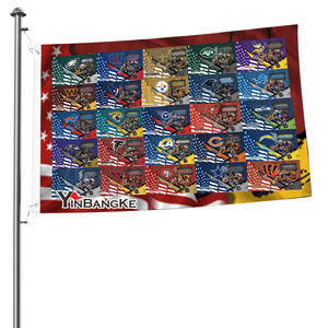 <span class=keywords><strong>Livraison</strong></span> <span class=keywords><strong>rapide</strong></span> Vente directe d'usine Bannière personnalisée 3x5ft 100% Drapeaux en polyester pour toutes les équipes 32 NFLsport - Product Image 1
