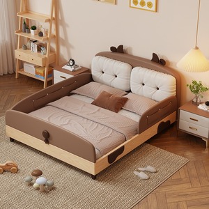 Letto per Bambini in Legno Massello di Alta Qualità, Moderno <span class=keywords><strong>e</strong></span> Semplice, con Sponda di Sicurezza, Letto Singolo per Ragazzi <span class=keywords><strong>e</strong></span> Ragazze - Product Image 5
