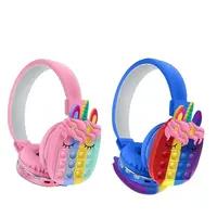 Auriculares inalámbricos con diseño de unicornio para bebés y niños, audífonos con cubierta de burbuja, novedad