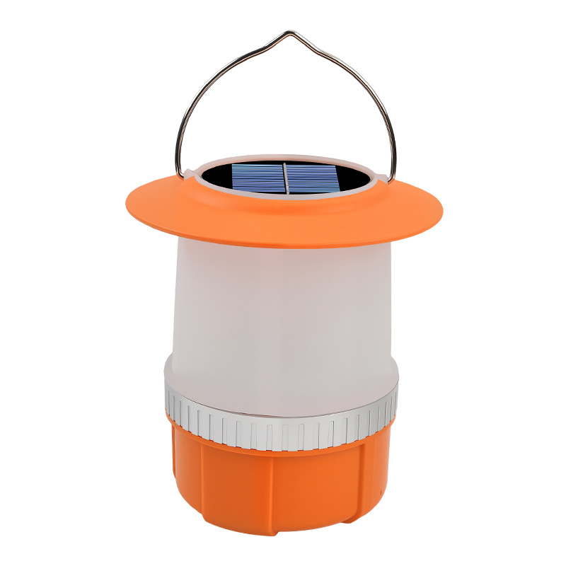 Orange hand-cranked camping light