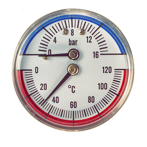 कारखाने की आपूर्ति wy100 अक्षीय तापमान और दबाव गेज-फ्लोर हीटिंग थर्मोमैनोमीटर, एचवीएसी एकीकृत गेज, शॉकप्रूफ - Product Image 1