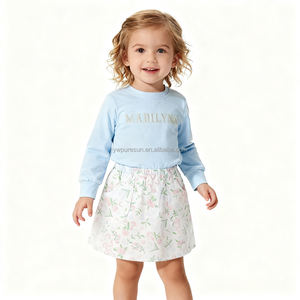 Kişiselleştirilmiş çocuk giysileri çiçek desen kız giyim setleri yay aplike bahar yürümeye başlayan kız kıyafetler - Product Image 2