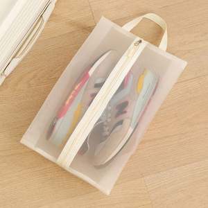 Sac de rangement pour chaussures de voyage portable, en nylon durable, avec fermeture éclair, maille respirante visible, anti-poussière - Product Image 4