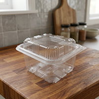 Boîte à charnière en PET transparente – Plate, capacité 500 ML / 16 OZ, gamme de contenants à charnière en PET – Boîtes à charnière en PET en gros pour boulangerie