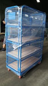 आप लोकप्रिय अनुकूलित गोदाम 4 पक्ष लॉजिस्टिक वेल्डेड धातु लॉन्ड्री रोलिंग केज ट्रॉली 1000 किलोग्राम क्षमता वाला स्विवेल ब्रेक - Product Image 4