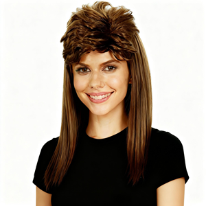 Perruque de déguisement Bogan Brown Horse Mackerel, perruque rock pour fête d'Halloween, événement à thème rétro années <span class=keywords><strong>80</strong></span>, déguisement fantaisie, performance cosplay - Product Image 2