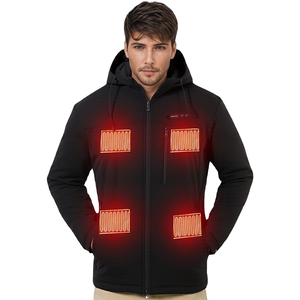 Winter Men's Casual <strong>Plus</strong> <strong>Size</strong> Quilted <strong>Jacket</strong> with Heating Systems USB Charger <strong>Waterproof</strong> Hood - Product Image 4