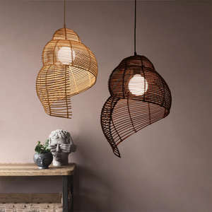 Modern Creative Rattan Art <b>Chandelier</b> Led Bamboo Weaving Pendant <b>Light</b> for Restaurant - Product Image 1