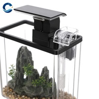 Petit aquarium tropical de bureau en plastique transparent avec filtre silencieux et éclairage pour l'élevage de guppies et de crevettes