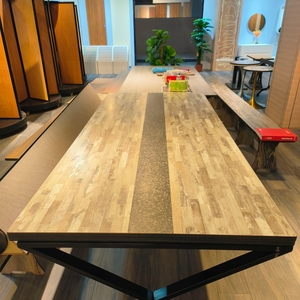 Tavolo da Banchetto Pieghevole <span class=keywords><strong>a</strong></span> Spirale/Crescente per Esterni in Laminato Compatto HPL Effetto Legno - Product Image 6