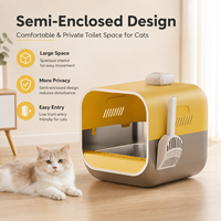 Bac à litière intelligent S1 en acier inoxydable pour chat, avec design semi-fermé, plateau métallique, panneau de protection anti-sable, pelle électrique optionnelle pour chats