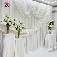 ZKAI Décoration de scène de mariage, tissu de rideau extensible en polyester, draperie, cantonnière, draperies transparentes, draperie de mariage en soie glacée